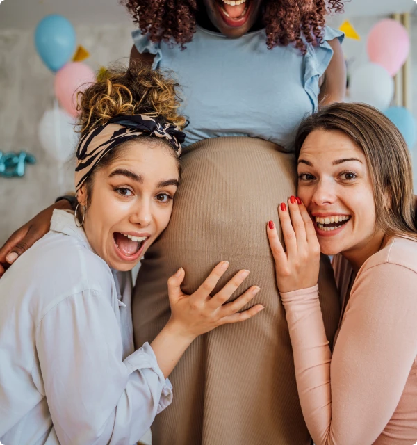 Demo des digitalen Fotobox-Hintergrunds auf einer Babyparty